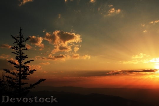 Devostock Sunset Crepuscular Rays Nature