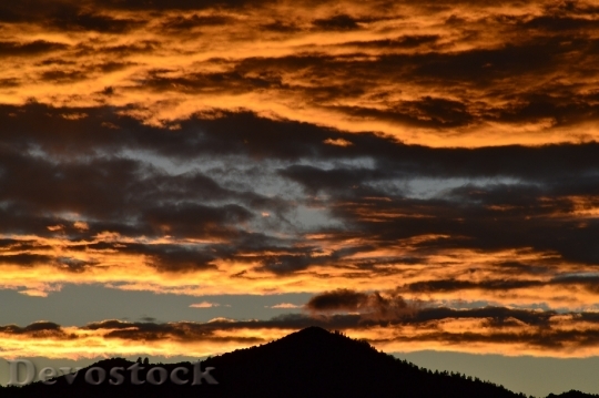 Devostock Sunset Hills Sky Clouds