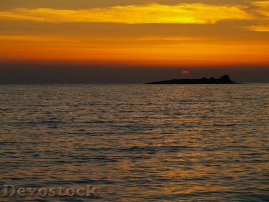 Devostock Sunset Island Nature Sea