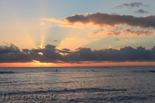 Devostock Sunset Kauai Hawaii Beach