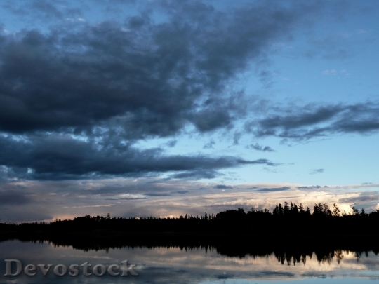 Devostock Sunset Lake Landscape Weather