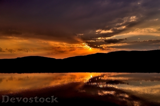 Devostock Sunset Landscape Nature Sky