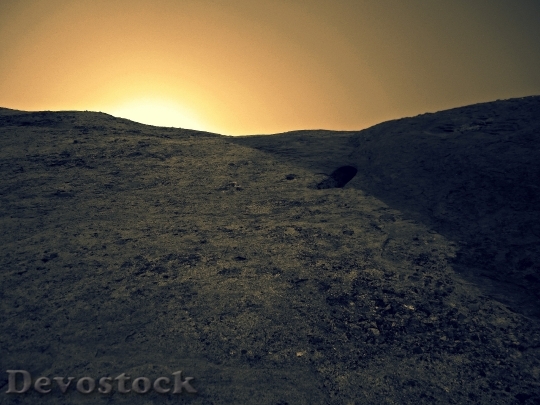 Devostock Sunset Light Sepia Hill
