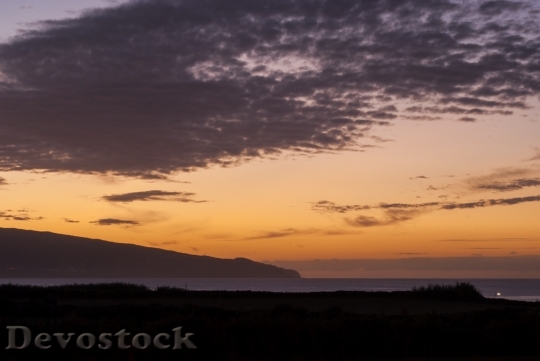 Devostock Sunset Mar Azores Landscape