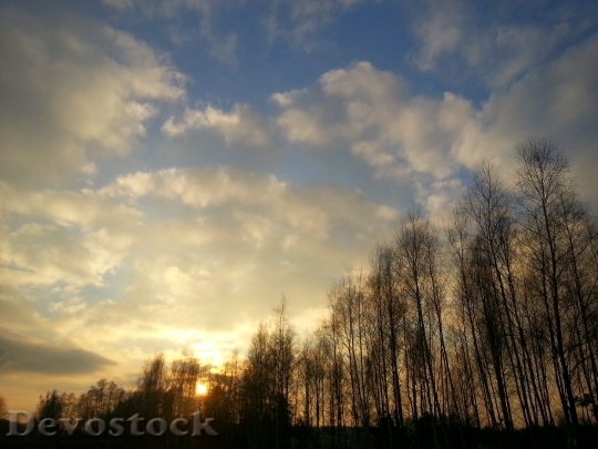 Devostock Sunset Nature Landscape Clouds