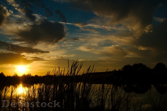 Devostock Sunset Nature Water Silence 2