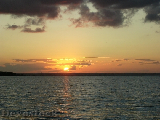 Devostock Sunset Ocean Sunset Gold