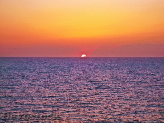 Devostock Sunset Orange Sea Sky