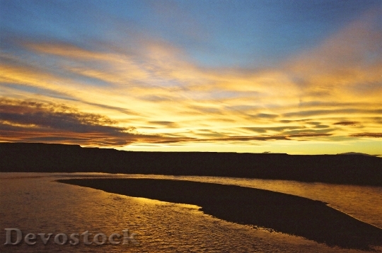 Devostock Sunset Patagonia Nature Island