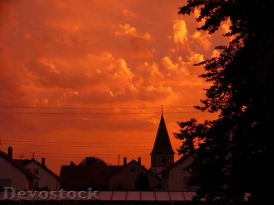 Devostock Sunset Red Sky Clouds 2