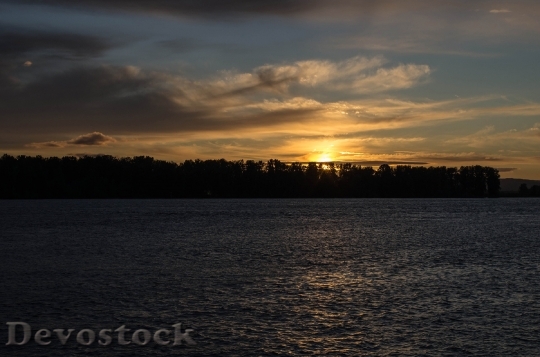 Devostock Sunset River Water Sky