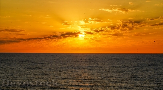 Devostock Sunset Sea Clouds Ocean 0