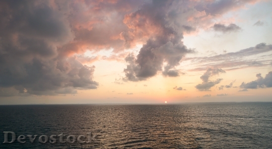 Devostock Sunset Sea Clouds Ocean