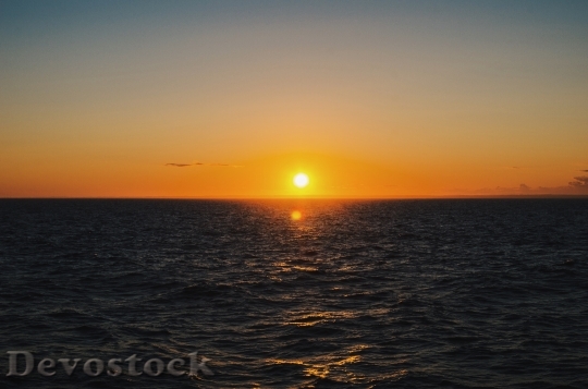 Devostock Sunset Sea Ocean Water 1
