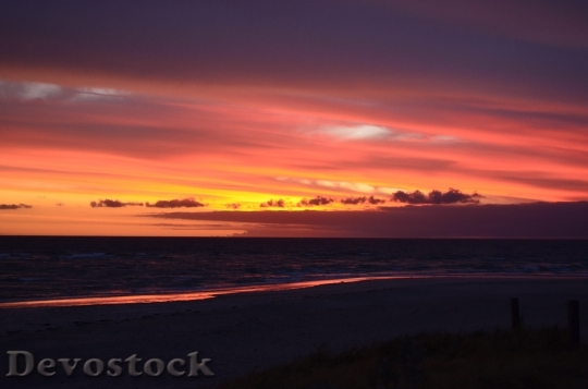 Devostock Sunset Sea Sky Beach