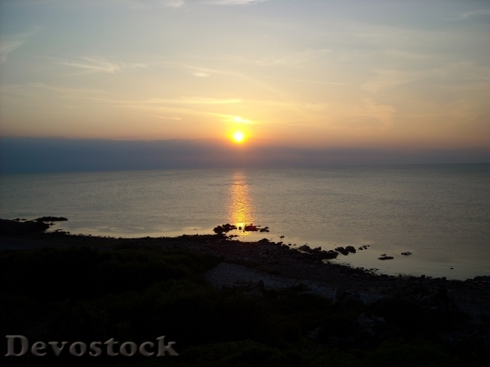 Devostock Sunset Sea Solar Summer