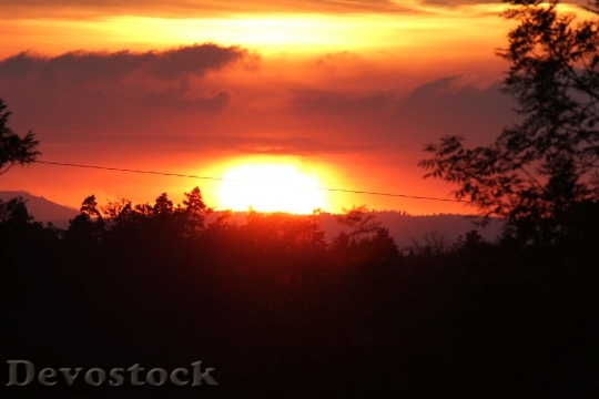 Devostock Sunset Sky Sun Evening 0