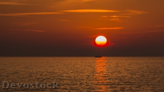 Devostock Sunset Sun Sun Sea