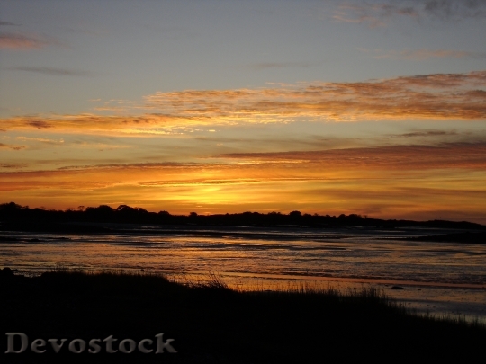Devostock Sunset Water Ocean Maine