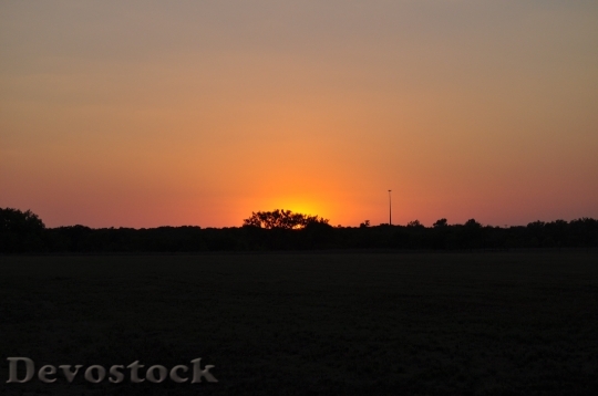Devostock Texas Sunset Sky Landscape