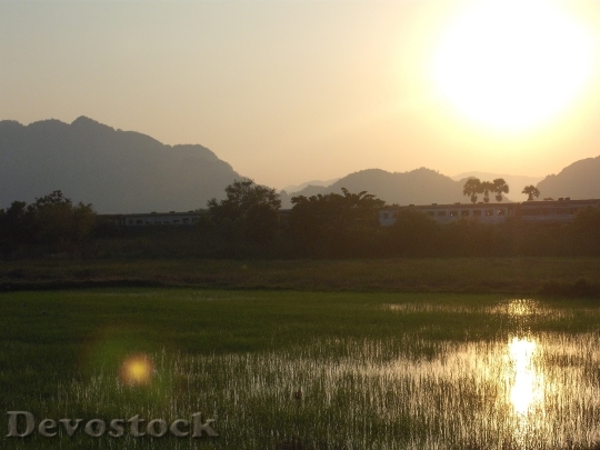 Devostock Thailand Sunset Nature Landscape