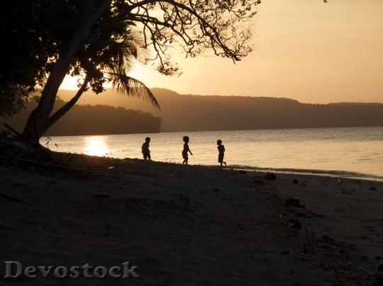 Devostock Vanuatu Sunset Ocean Sea