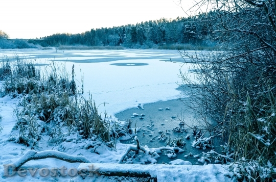 Devostock Winter Snow Horizon Landscape