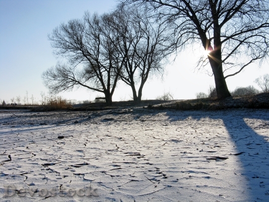 Devostock Winter Sun Pond Ice