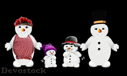 Devostock Family  snowman