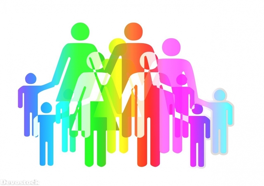 Devostock Family clipart rainbow color