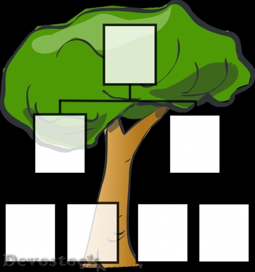 Devostock Family tree drawing cartoon