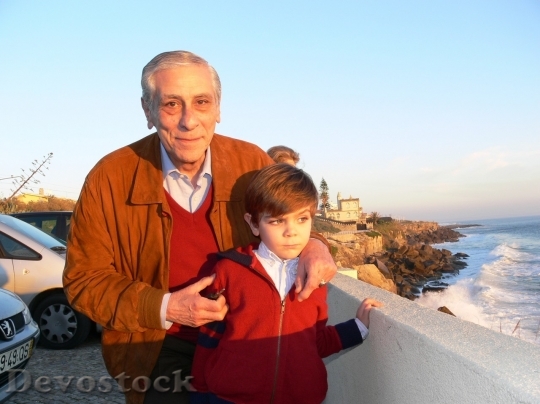 Devostock Grandfather and grandson
