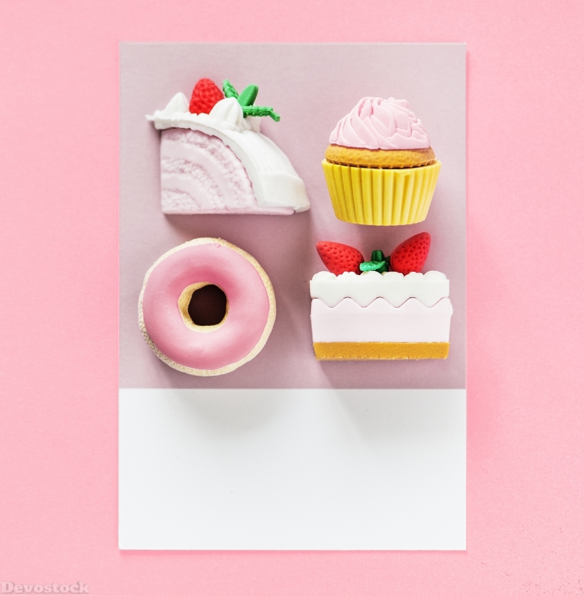 Devostock Sweet desserts on a colorful card