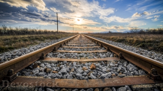 Devostock Train track scenery stock images  (1)