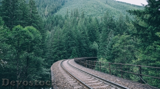 Devostock Train track scenery stock images  (3)