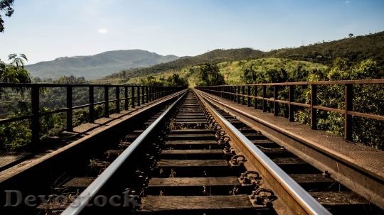 Devostock Train track scenery stock images  (8)