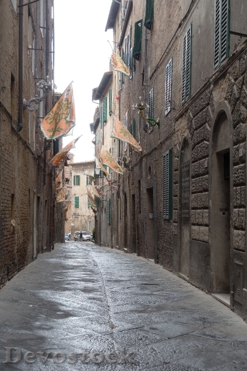 Devostock Alley Middle Ages Siena