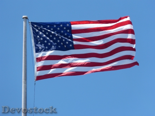 Devostock American Flag Flag Waving 1