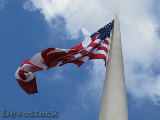 Devostock American Flag Flapping Fluttering