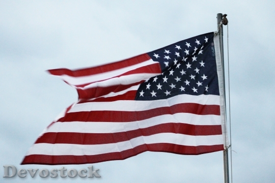 Devostock American Flag Patriotism Wave 1