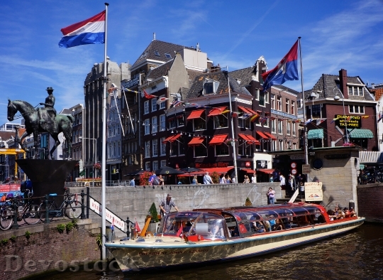 Devostock Amsterdam Flag Canal Netherlands