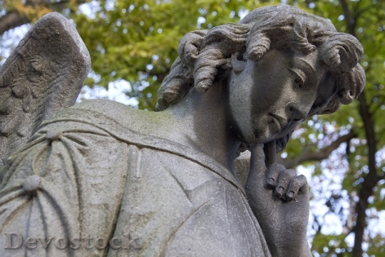 Devostock Angel Cemetery Statue Stone