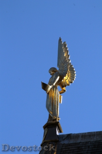 Devostock Angel Statue Gold Blue