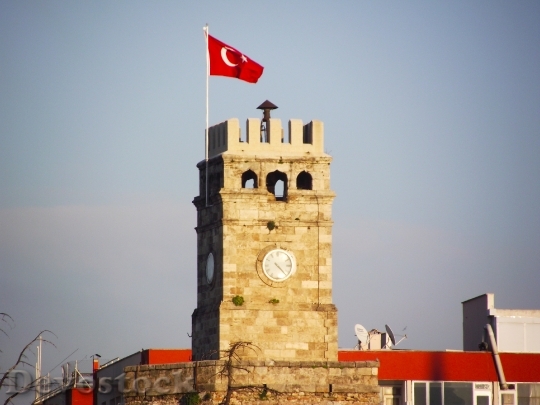 Devostock Antalya Clock Tower Flag