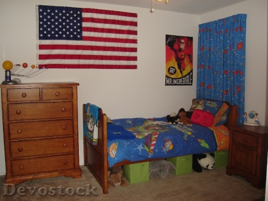 Devostock Bed Room Boy American