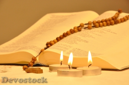 Devostock Bible Candles Rosary Third