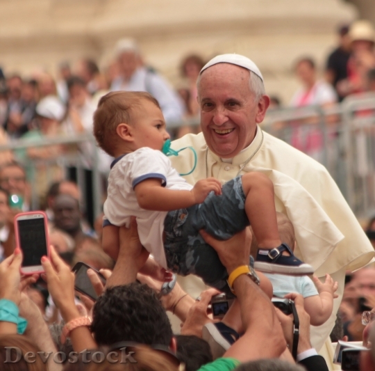 Devostock Blessing Children Pope Head