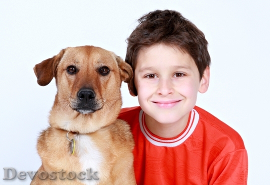 Devostock Boy Dog Friends Pet