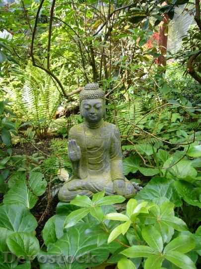 Devostock Budda Stone Figure Religious