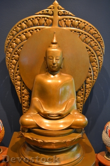 Devostock Buddha Sculpture Statue Buddhism